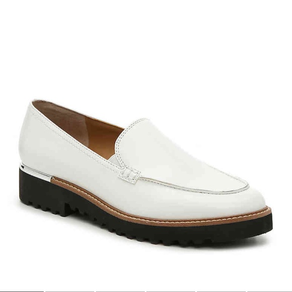 franco sarto white loafers
